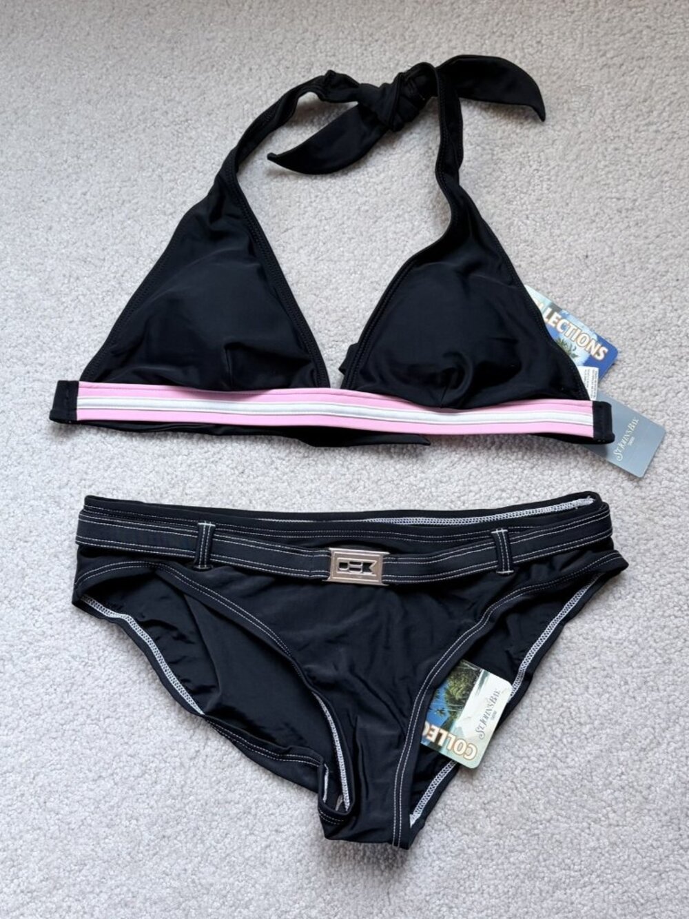 St. John's Bay Vintage Y2K Bikini Set Top 8 Bottom 10 NWT